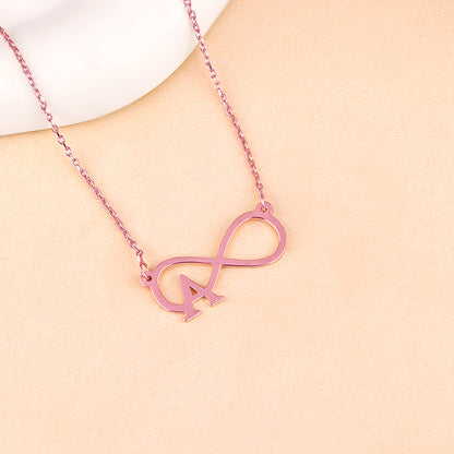 Rose Gold Personalised Infinity Initial Necklace