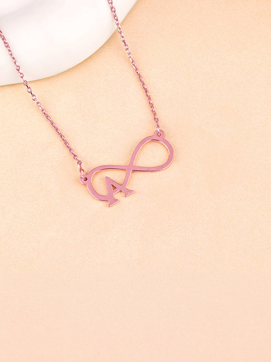 Rose Gold Personalised Infinity Initial Necklace