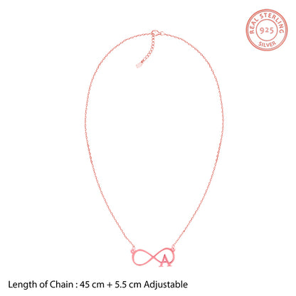 Rose Gold Personalised Infinity Initial Necklace