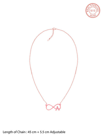Rose Gold Personalised Infinity Initial Necklace