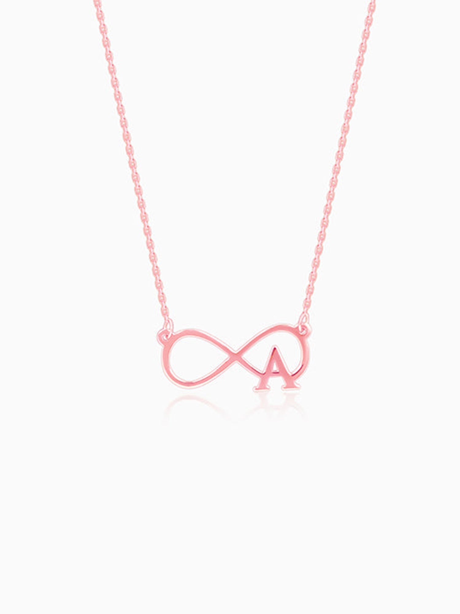 Rose Gold Personalised Infinity Initial Necklace