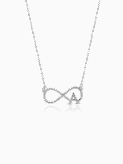 Silver Personalised Infinity Initial Necklace