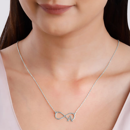 Silver Personalised Infinity Initial Necklace