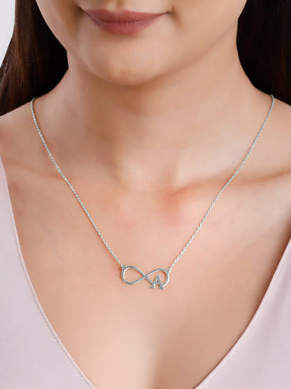Silver Personalised Infinity Initial Necklace