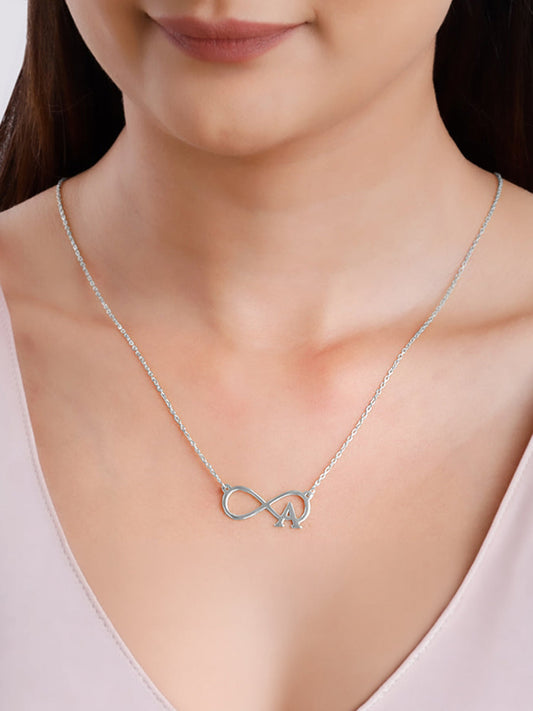 Silver Personalised Infinity Initial Necklace