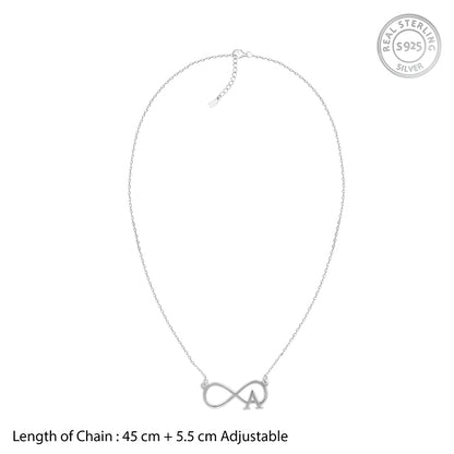 Silver Personalised Infinity Initial Necklace
