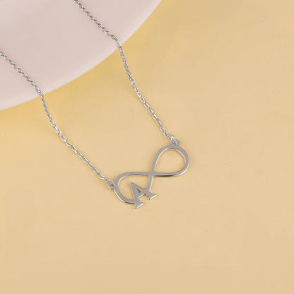 Silver Personalised Infinity Initial Necklace