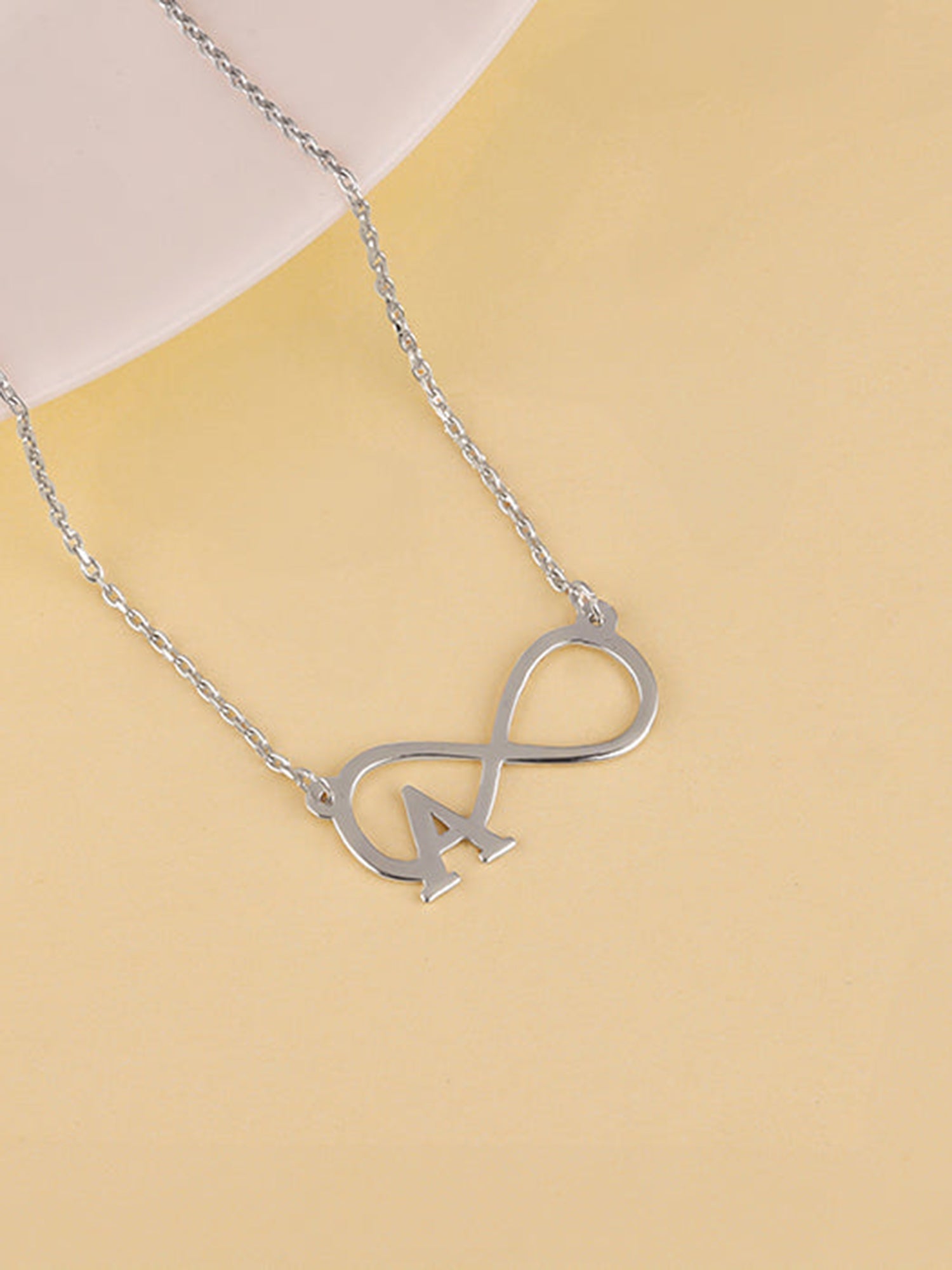 Silver Personalised Infinity Initial Necklace