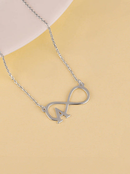 Silver Personalised Infinity Initial Necklace