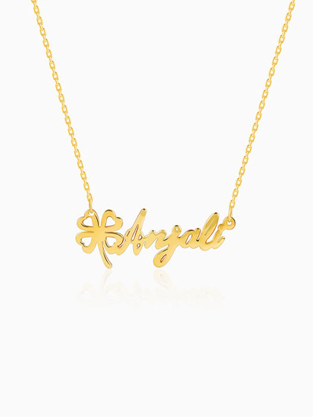 Golden Personalised Serendipity Clover Necklace
