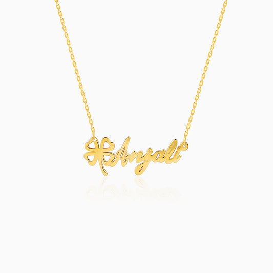 Golden Personalised Serendipity Clover Necklace