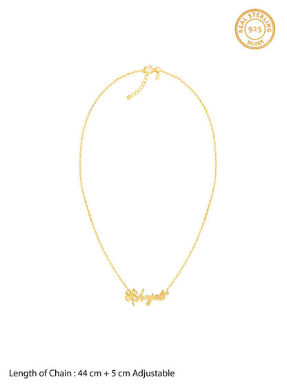 Golden Personalised Serendipity Clover Necklace