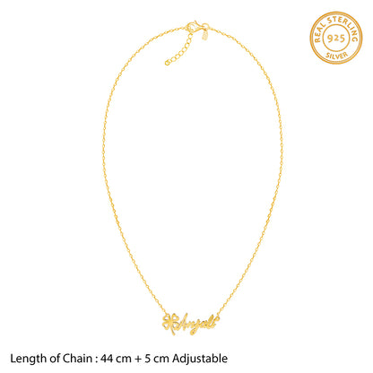 Golden Personalised Serendipity Clover Necklace