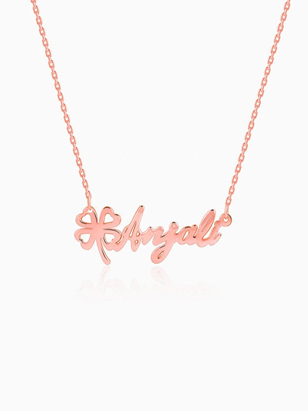 Rose Gold Personalised Serendipity Clover Necklace
