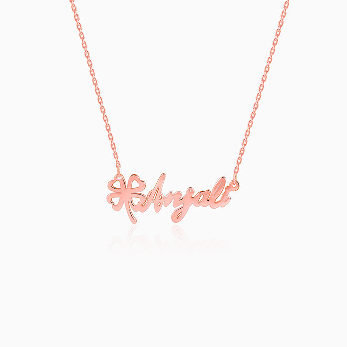 Rose Gold Personalised Serendipity Clover Necklace
