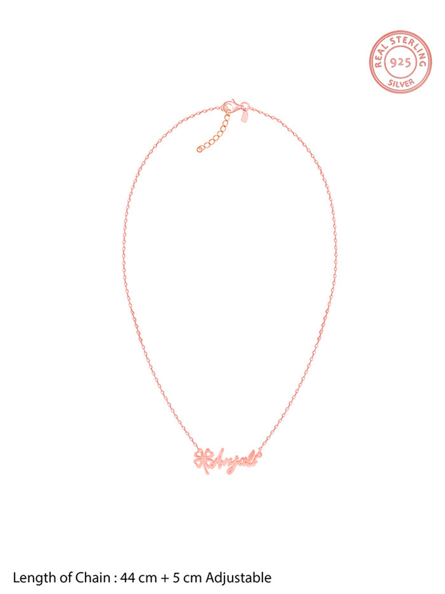 Rose Gold Personalised Serendipity Clover Necklace
