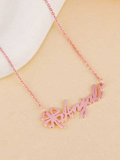 Rose Gold Personalised Serendipity Clover Necklace