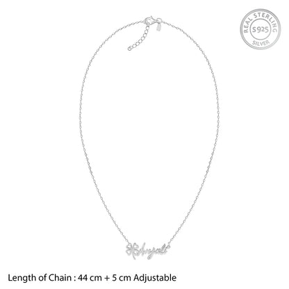 Silver Personalised Serendipity Clover Necklace