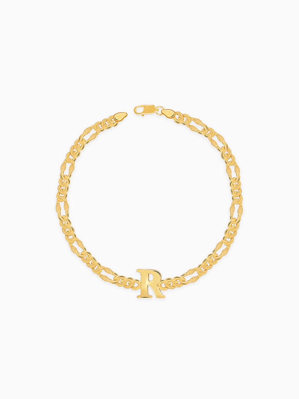 Golden Personalised Alpha Initial Bracelet For Him