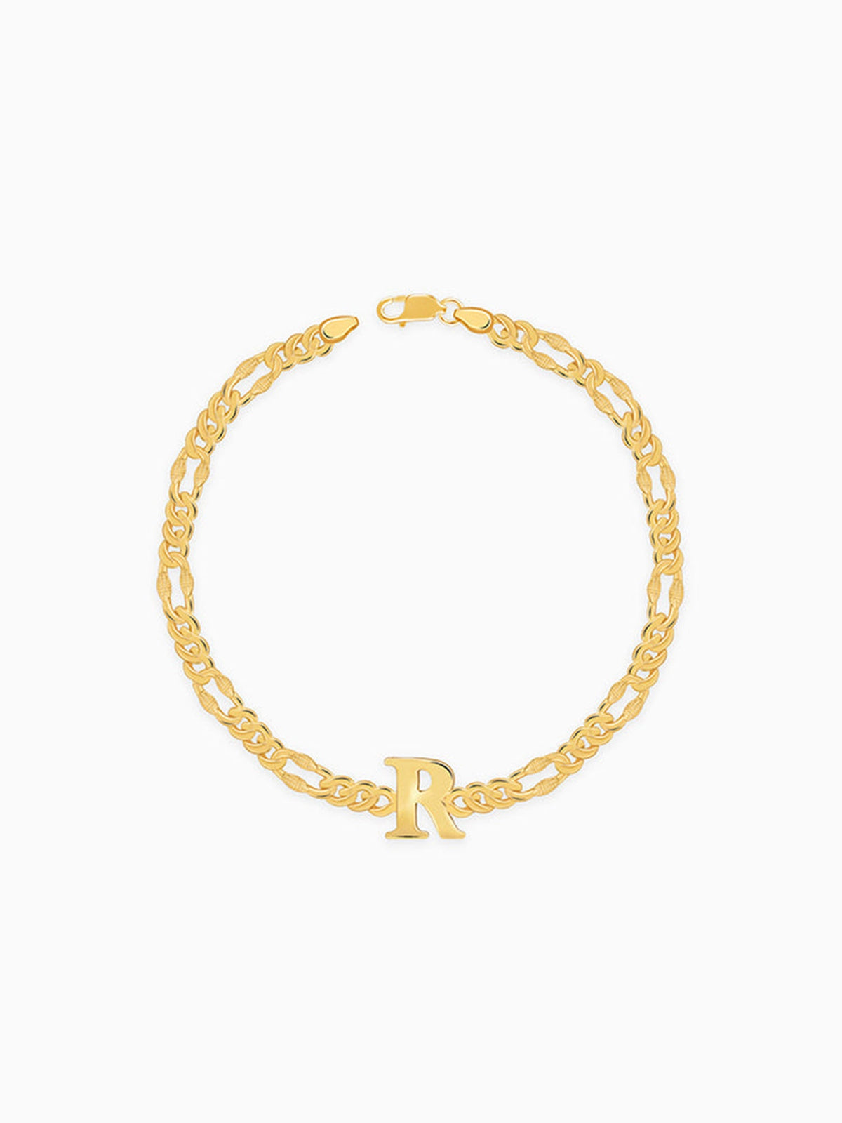 Golden Personalised Alpha Initial Bracelet For Him