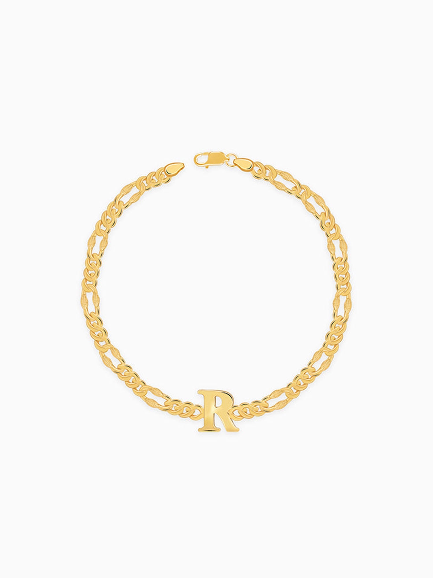 Golden Personalised Alpha Initial Bracelet For Him