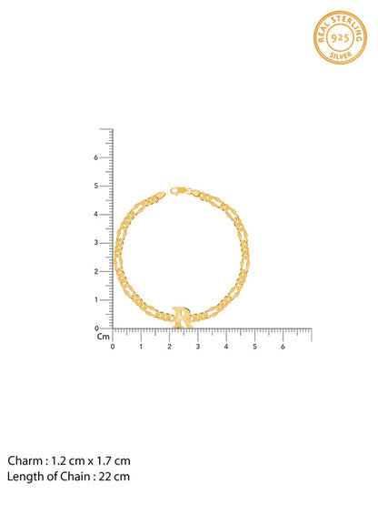 Golden Personalised Alpha Initial Bracelet For Him