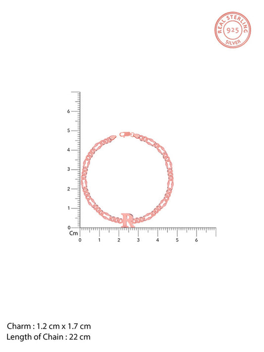Rose Gold Personalised Alpha Initial Bracelet For Him