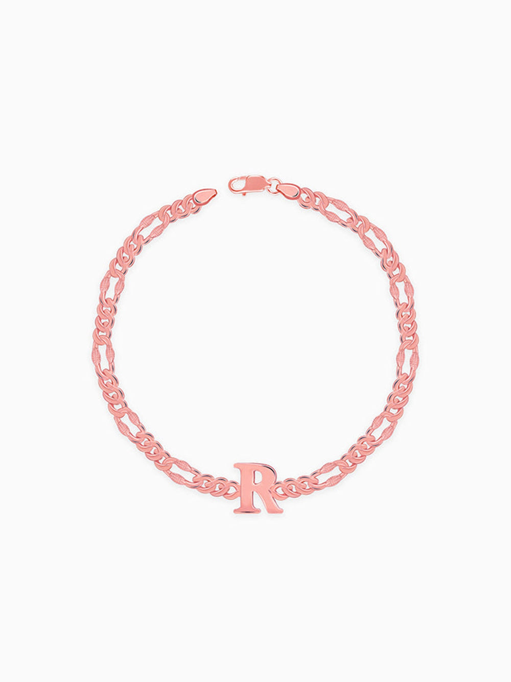 Rose Gold Personalised Alpha Initial Bracelet For Him