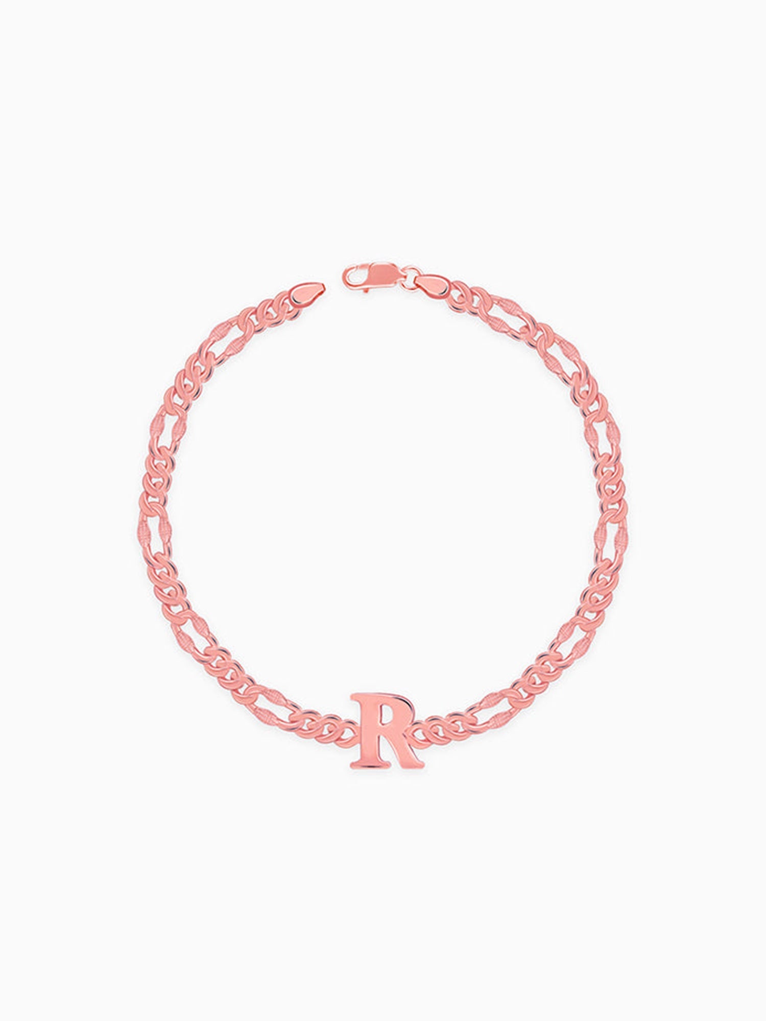 Rose Gold Personalised Alpha Initial Bracelet For Him