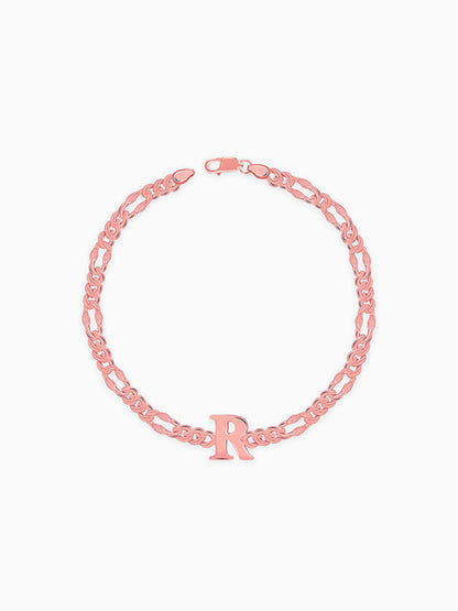 Rose Gold Personalised Alpha Initial Bracelet For Him