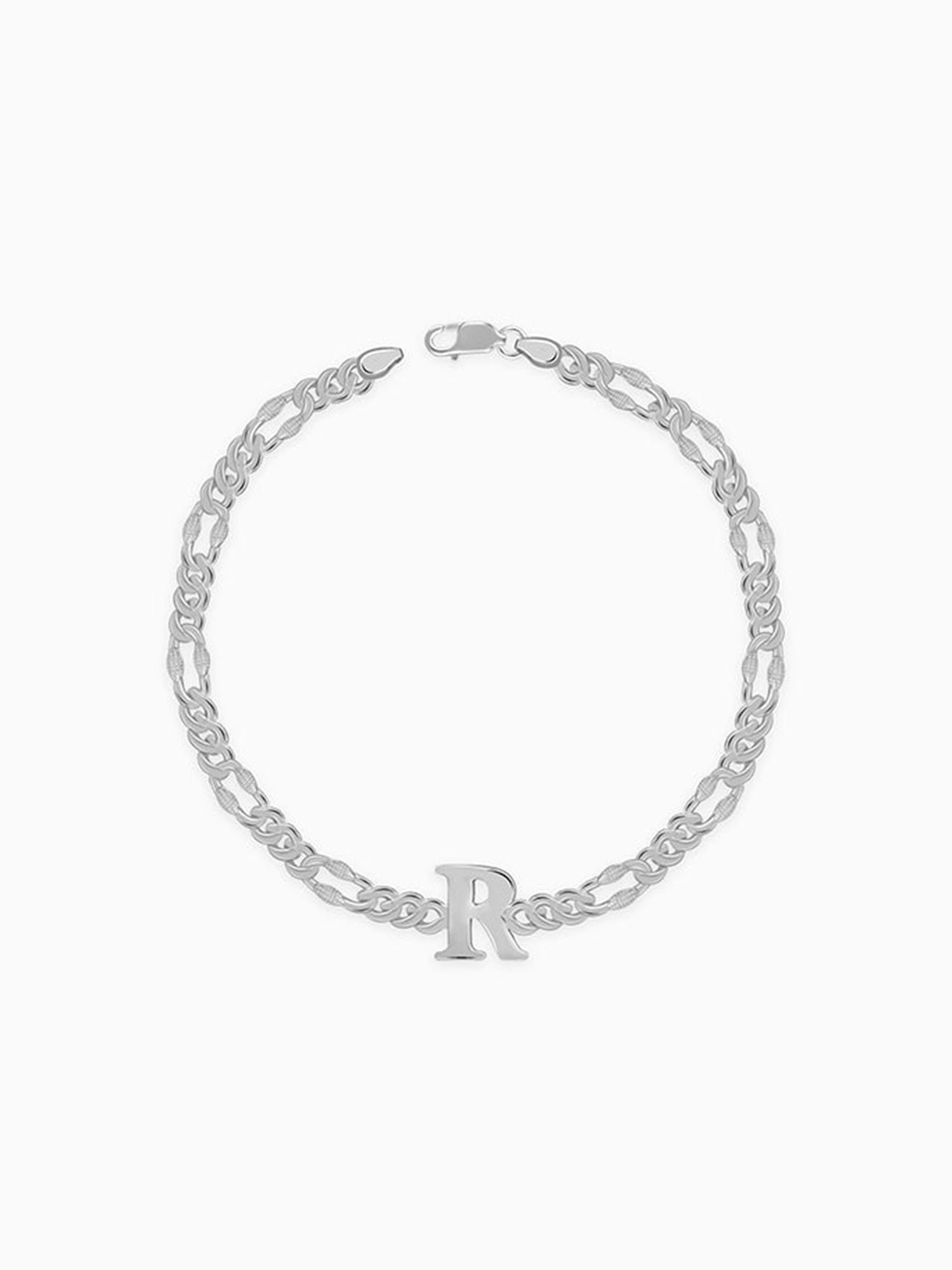 Silver Personalised Alpha Initial Bracelet For Him