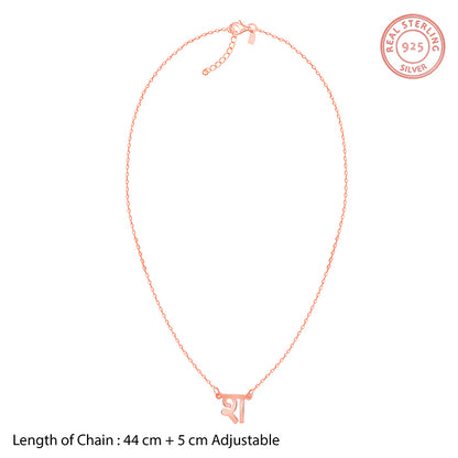 Rose Gold Personalised Hindi Initial Evil Eye Necklace