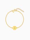 Golden Personalised Hexagon Initial Bracelet