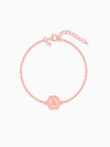 Rose Gold Personalised Hexagon Initial Bracelet