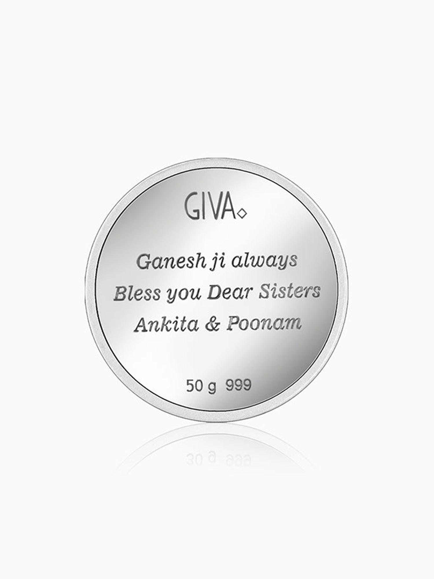 Silver Personalised Ganesha Coin- 50g