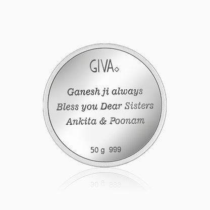 Silver Personalised Ganesha Coin- 50g