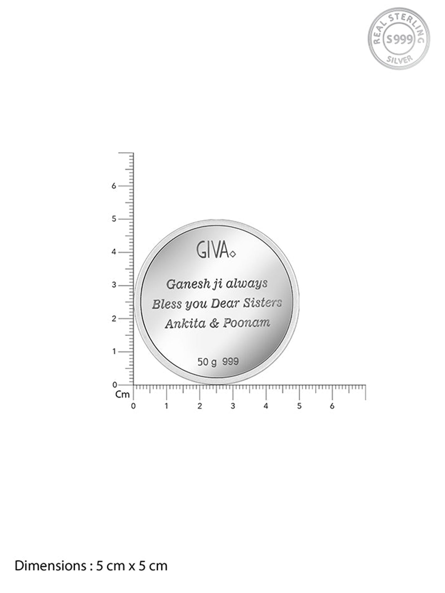 Silver Personalised Ganesha Coin- 50g