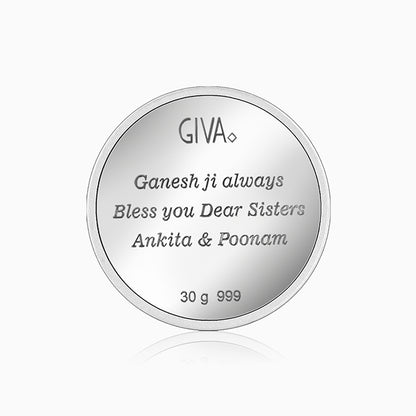 Silver Personalised Ganesha Coin- 30g