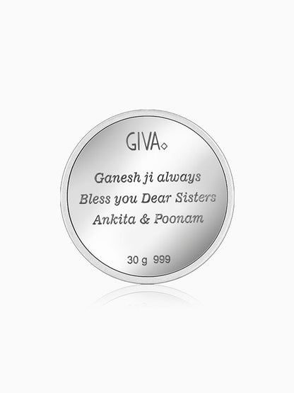 Silver Personalised Ganesha Coin- 30g