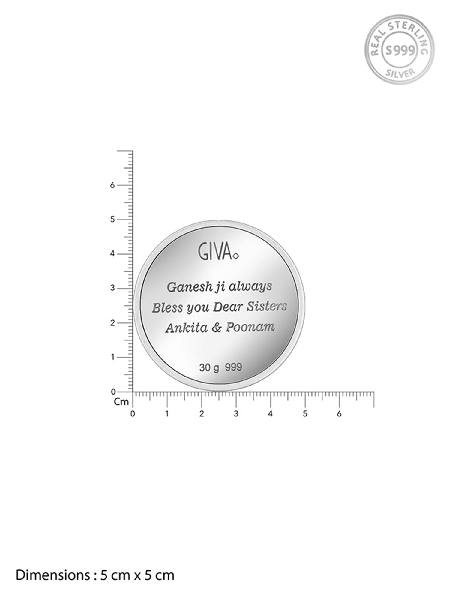 Silver Personalised Ganesha Coin- 30g