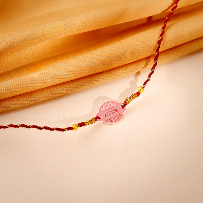 Rose Gold Personalised Bandhan Rakhi