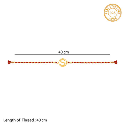 Golden Personalised Initial Rudraksha Rakhi