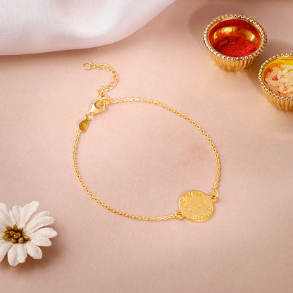 Golden Personalised Celtic Bracelet Rakhi