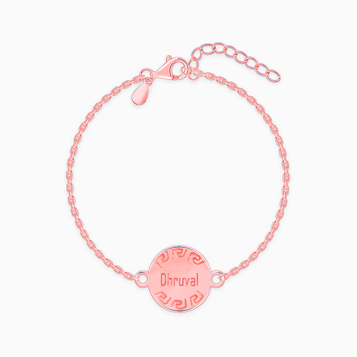 Rose Gold Personalised Celtic Bracelet Rakhi