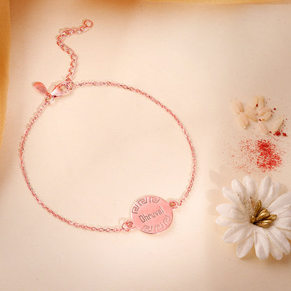Rose Gold Personalised Celtic Bracelet Rakhi