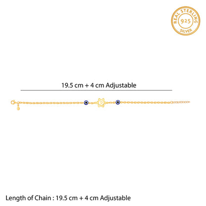 Golden Personalised Evil Eye Bloom Bracelet Rakhi
