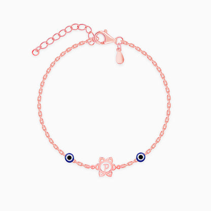 Rose Gold Personalised Evil Eye Bloom Bracelet Rakhi