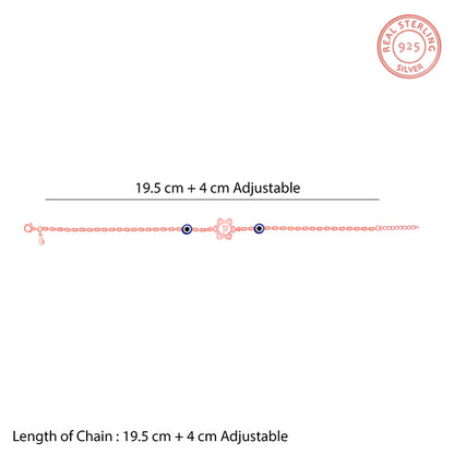 Rose Gold Personalised Evil Eye Bloom Bracelet Rakhi