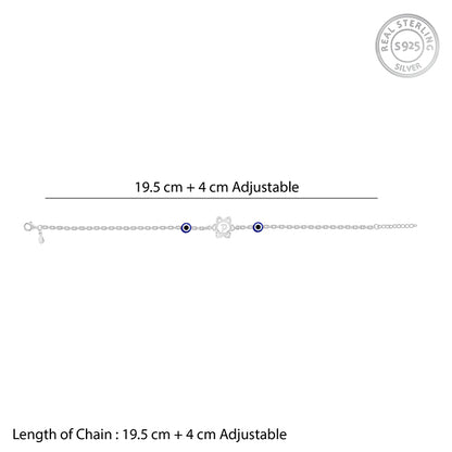 Silver Personalised Evil Eye Bloom Bracelet Rakhi