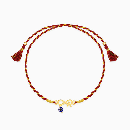 Golden Personalised Initial Infinity Evil Eye Rakhi